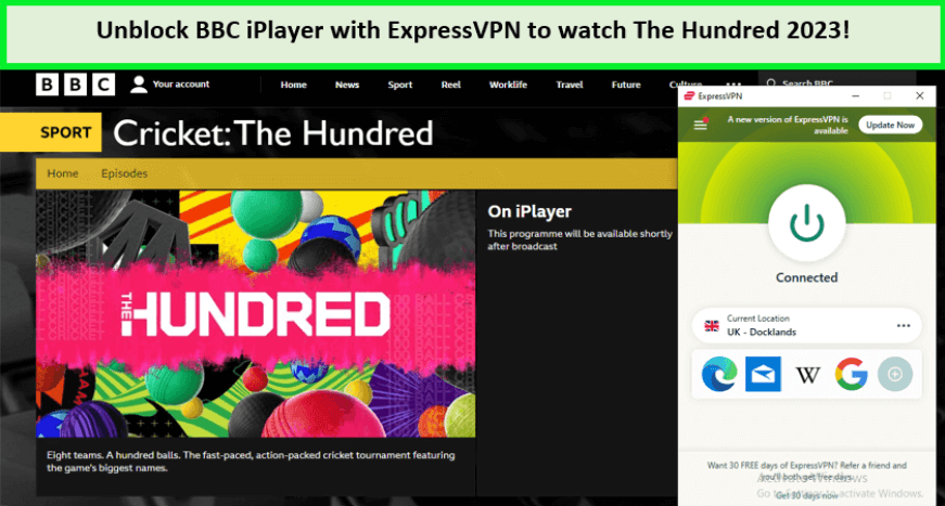 express-vpn-unblocks-cricket-the-hundred-outside-UK-on-bbc-iplayer