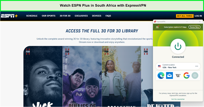 watch ESPN plus in south africa with expressvpn