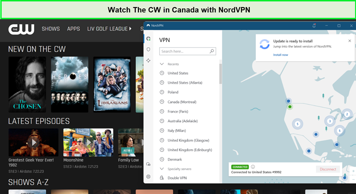 watch the cw in canada using nordvpn