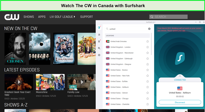 watch the cw in canada using surfshark