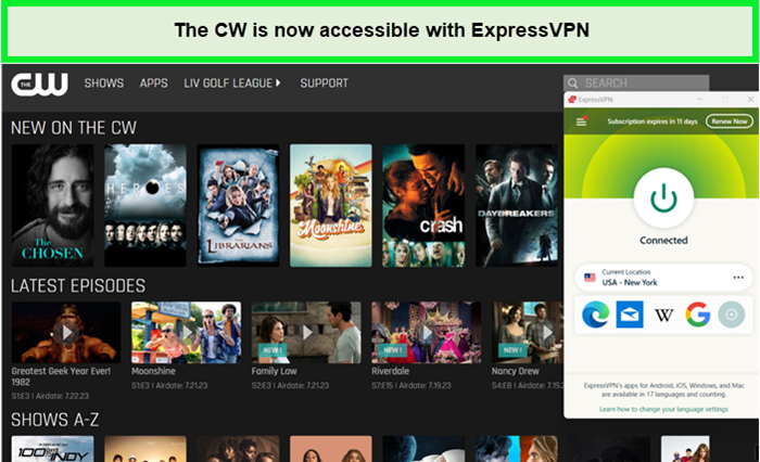 watch the cw in new zealand using expressvpn