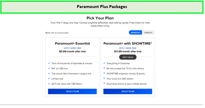  Plan de precios de Paramount Plus 