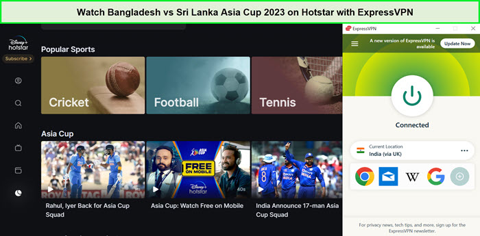  Guarda Bangladesh vs Sri Lanka Asia Cup 2023 in - Italia Su Hotstar con ExpressVPN 