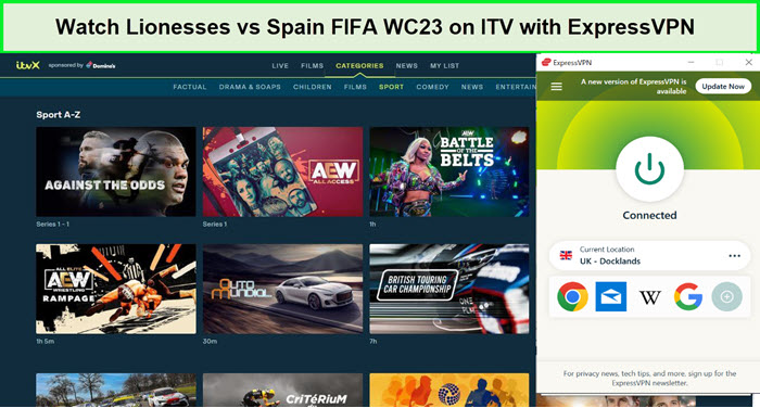  Guarda le leonesse contro la Spagna nella Coppa del Mondo FIFA 23. in - Italia Su ITV con ExpressVPN 