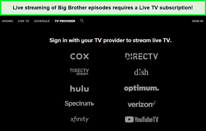  Episodios de Big Brother a través de Hulu Live TV 