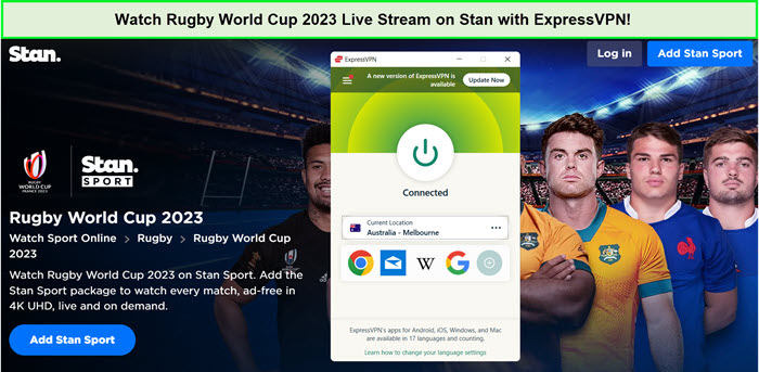  ExpressVPN entsperrt den Live-Stream der Rugby-Weltmeisterschaft 2023 auf Stan.  -  