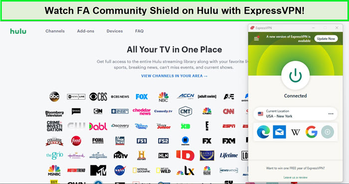  Mira FA Community Shield 2023 en Hulu con ExpressVPN in - Espana 
