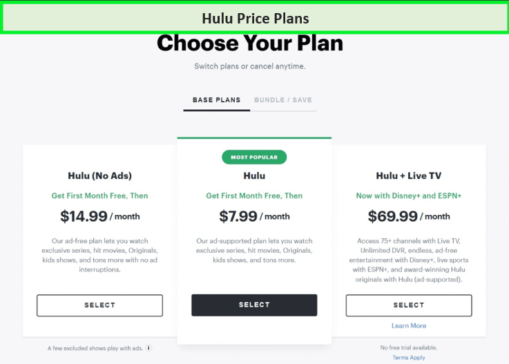  Hulu-prijsplannen 