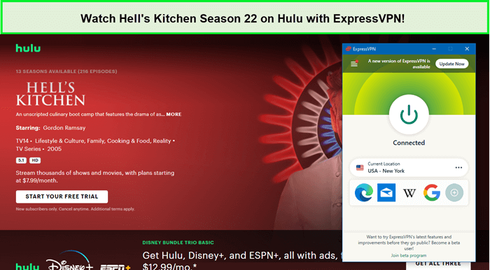  Mira Hell's Kitchen Temporada 22 en Hulu con ExpressVPN in - Espana 