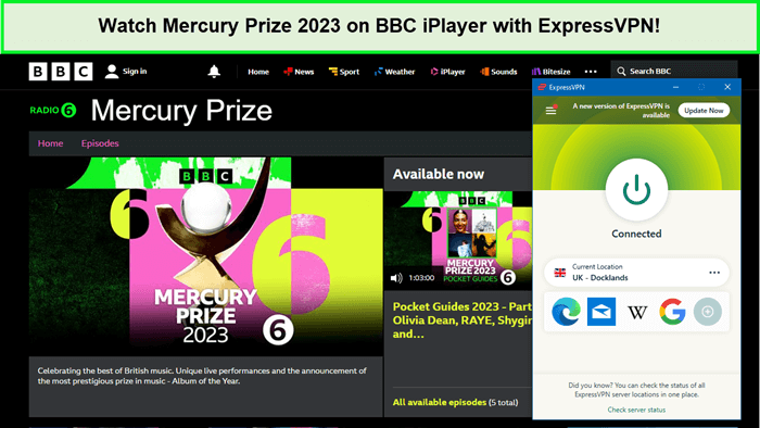 Watch-Mercury-Prize-2023-on-BBC-iPlayer-with-ExpressVPN-in-Canada