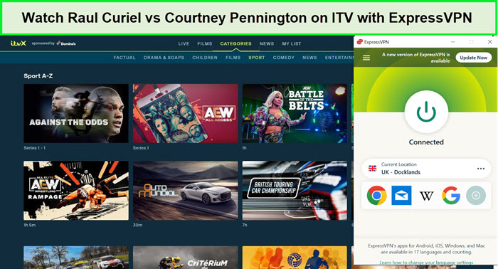  Mira a Raul Curiel contra Courtney Pennington in - Espana En ITV con ExpressVPN 