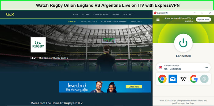  Regardez le rugby à XV Angleterre VS Argentine en direct in - France Sur ITV avec ExpressVPN 