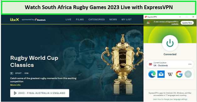  Mira los juegos de rugby de Sudáfrica 2023 en vivo in - Espana Con ExpressVPN, puede desbloquear contenido, navegar de forma segura y proteger su privacidad en línea. Con ExpressVPN, puede desbloquear contenido, navegar de forma segura y proteger su privacidad en línea. 
