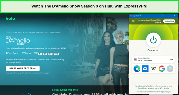 Watch-The-DAmelio-Show-Season-3-on-Hulu-with-ExpressVPN-in-South Korea
