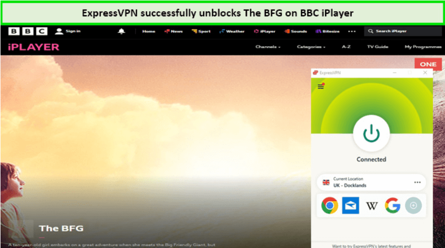  ExpressVPN entsperrt BFG auf BBC iPlayer. 