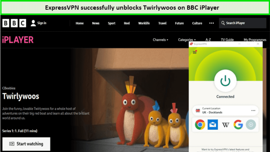  ExpressVPN entsperrt Twirlywoos auf BBC iPlayer. 