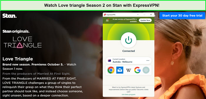  ExpressVPN entsperrt Staffel 2 von Love Triangle auf Stan.  -  