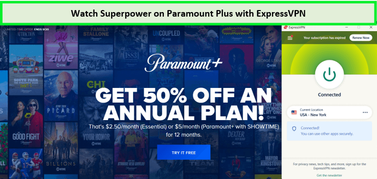  Schauen Sie sich Superpower auf Paramount Plus mit ExpressVPN an. 