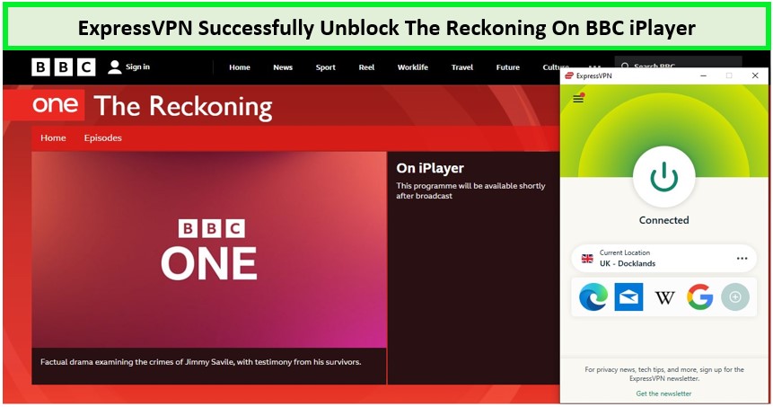  ExpressVPN erfolgreich entsperren The Reckoning auf BBC iPlayer. 