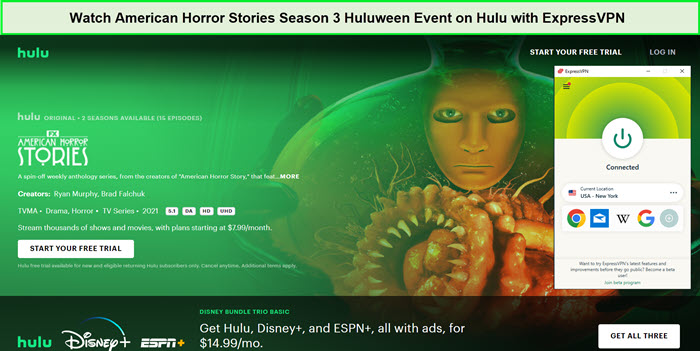  Regardez l'événement Huluween de la saison 3 des histoires d'horreur américaines. in - France Sur Hulu avec ExpressVPN 