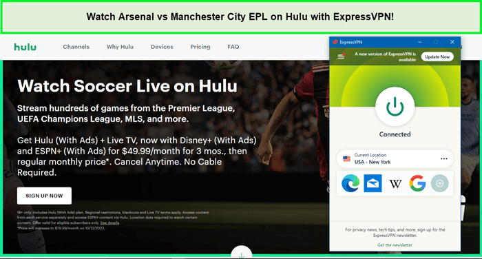  Mira Arsenal vs Manchester City EPL en Hulu con ExpressVPN in - Espana 