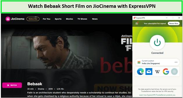 Watch-Bebaak-Short-Film-in-France-on-JioCinema-with ExpressVPN