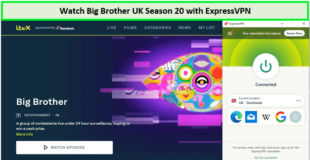  Schauen Sie sich Big Brother UK Staffel 20 mit ExpressVPN an. 
