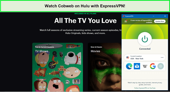 Watch-Cobweb-on-Hulu-with-ExpressVPN-outside-USA