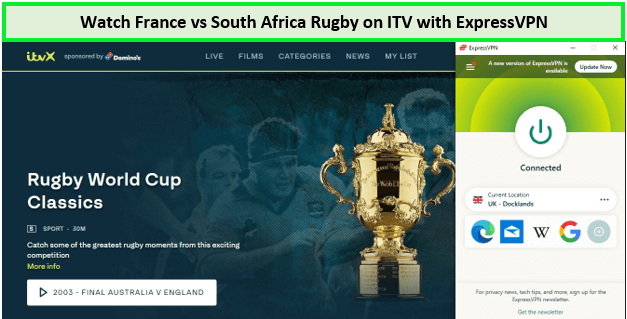  Beobachte Frankreich gegen Südafrika Rugby. in - Deutschland Auf ITV mit ExpressVPN 