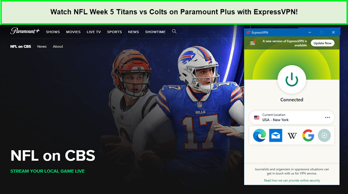  Schauen Sie sich NFL Week 5 Titans vs Colts auf Paramount Plus mit ExpressVPN an. in - Deutschland 