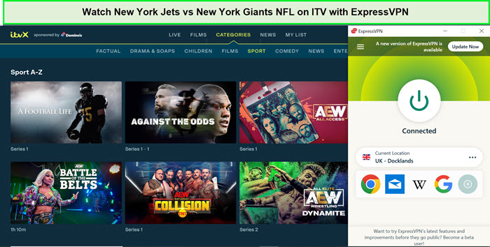  Beobachte die New York Jets gegen die New York Giants in der NFL. in - Deutschland Auf ITV mit ExpressVPN 