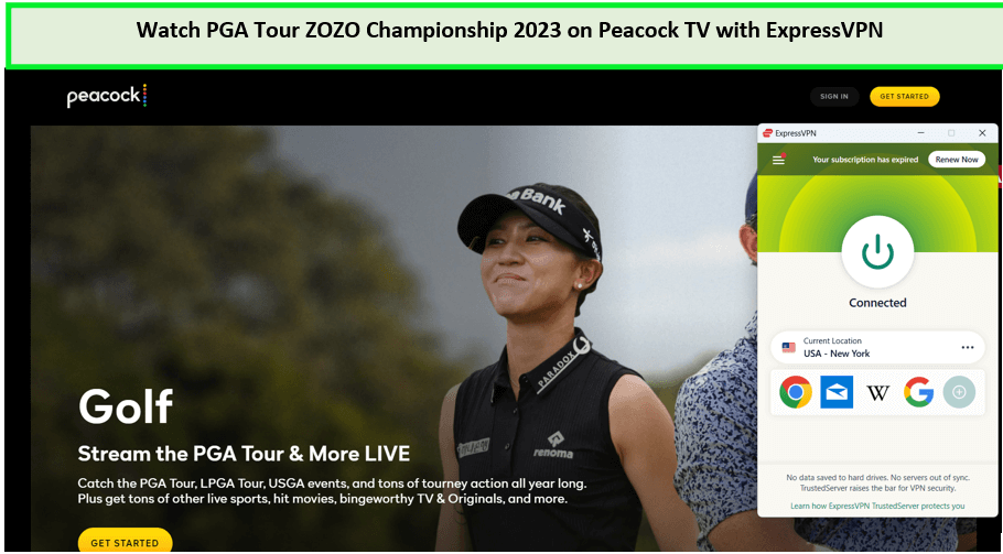  Sblocca il Campionato PGA Tour ZOZO 2023 in - Italia Su un pavone con ExpressVPN 