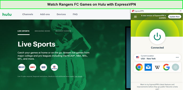  Mira los juegos del Rangers FC in - Espana En Hulu con ExpressVPN 