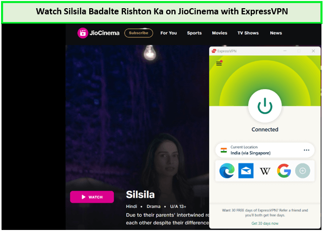 Beobachte Silsila Badalte Rishton Ka. in - Deutschland Auf JioCinema mit ExpressVPN 