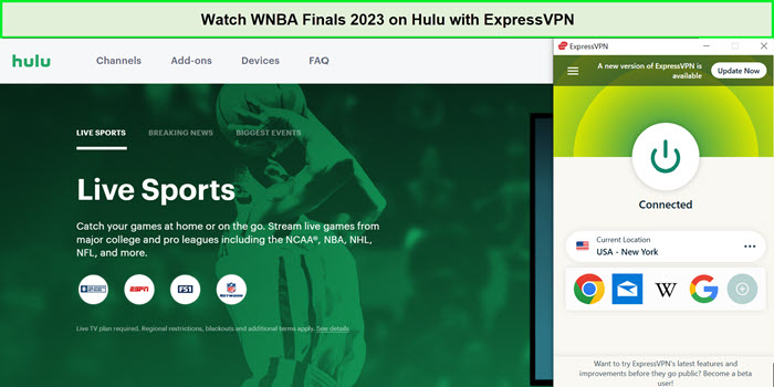  Regardez les finales de la WNBA 2023 in - France Sur Hulu avec ExpressVPN 