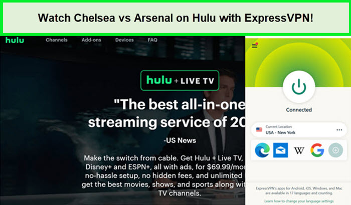 chelsea-vs-arsenal-on-hulu-with-expressvpn-in-Hong Kong