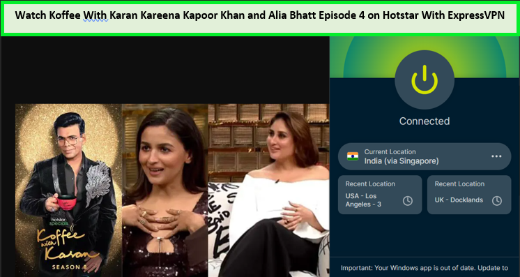 Watch Koffee With Karan Kareena Kapoor Khan and Alia Bhatt Episode 4   on Hotstar