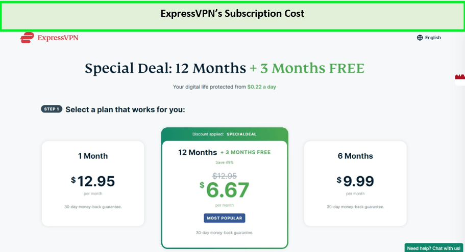  Costo de suscripción de ExpressVPN 