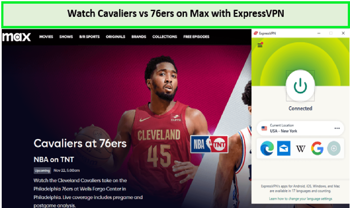 Watch-Cavaliers-vs-76ers-in-South Korea-on-Max-with-ExpressVPN