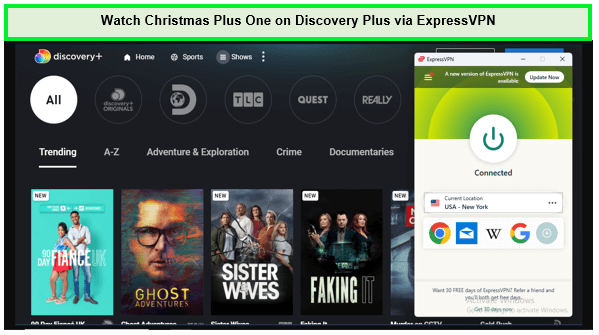  Guarda Christmas Plus One su Discovery Plus tramite ExpressVPN 
