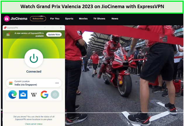  Regardez le Grand Prix de Valence 2023 in - France Sur JioCinema avec ExpressVPN 