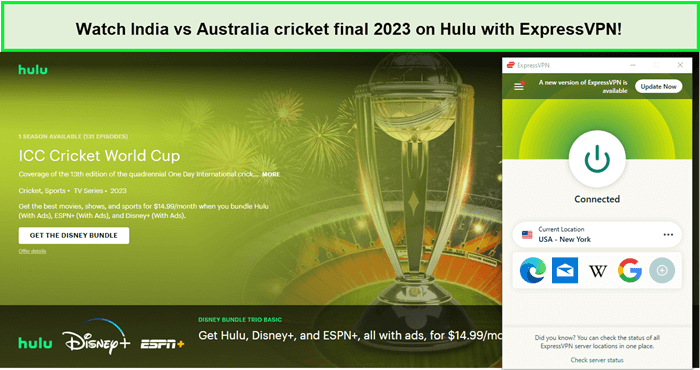 Guarda India vs Australia finale di cricket 2023  -  Su Hulu con ExpressVPN 
