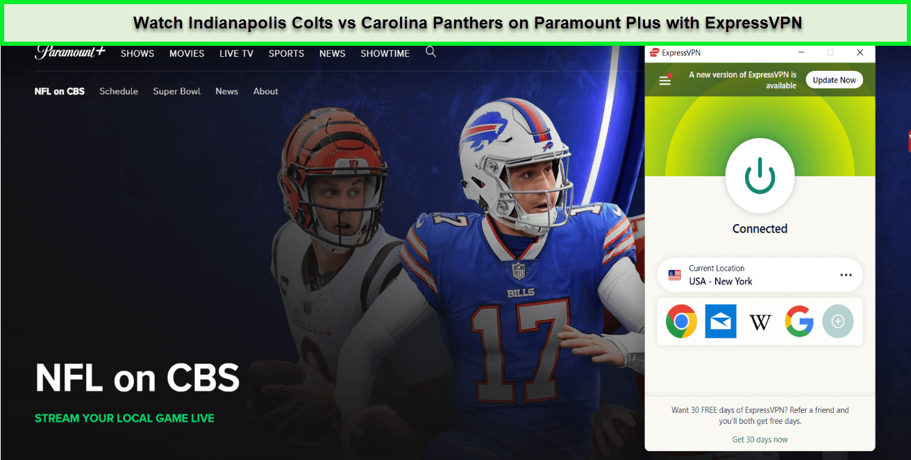 Guarda Indianapolis Colts contro Carolina Panthers Panthers 
