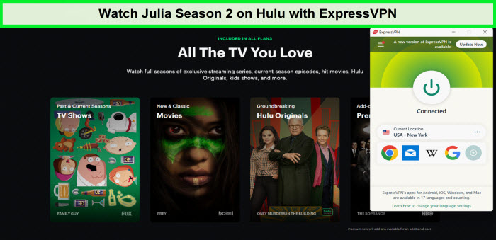  Guarda la stagione 2 di Julia su Hulu con ExpressVPN. in - Italia 