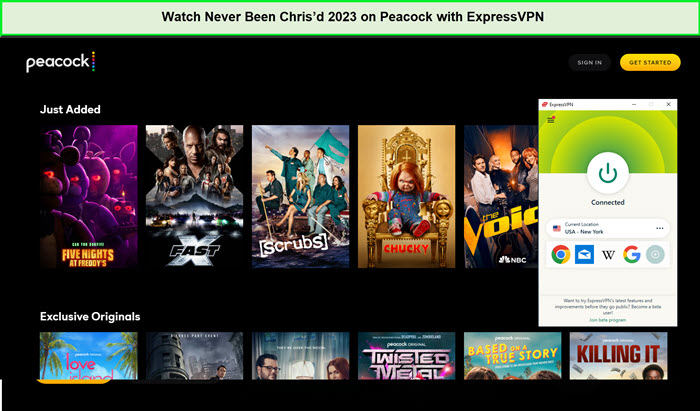 unblock-Never-Been-Chrisd-2023-in-UK-on-Peacock-with-ExpressVPN