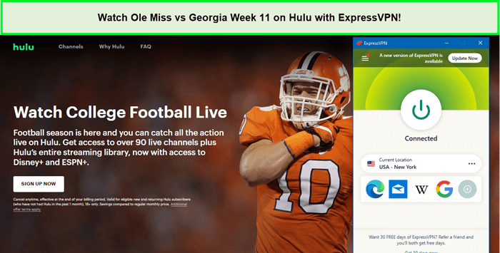  Kijk naar Ole Miss vs Georgia Week 11 op Hulu met ExpressVPN in - Nederland 