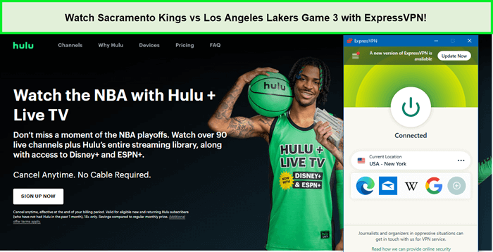  Regardez le match 3 des Sacramento Kings contre les Los Angeles Lakers. in - France Sur Hulu avec ExpressVPN 