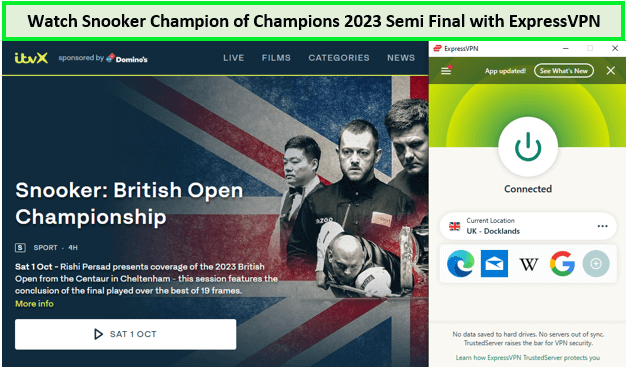  Kijk naar de Snooker-kampioen van Kampioenen 2023 Semi-Finals in - Nederland Met ExpressVPN kun je veilig en anoniem surfen op het internet. 