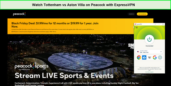 Watch-Tottenham-vs-Aston-Villa-in-Spain-on-Peacock-with-ExpressVPN