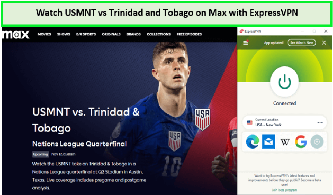  Guarda USMNT vs Trinidad e Tobago in-Italia Su Max con ExpressVPN 